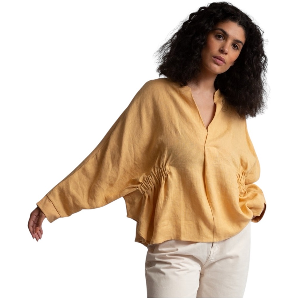 Beaumont Organics Ximena-May Organic‎ Cotton & Linen Blouse Sunflower Small $205